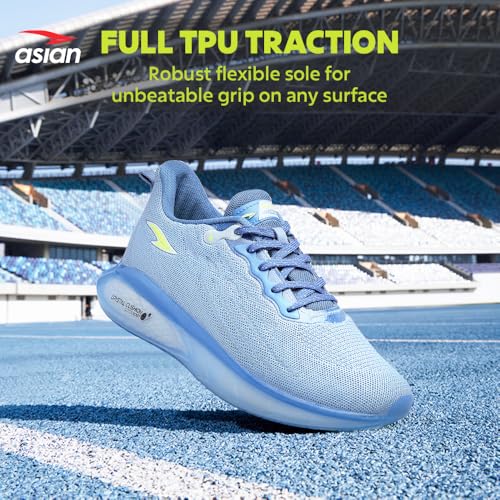 Image of ASIAN Men POWERPLAY-06 Running and Casual wear Running Shoes with Laces, Lightweight and Comfortable Shoes with Upper mesh Fabric and Crystal Cushion Technology for Men & Boys