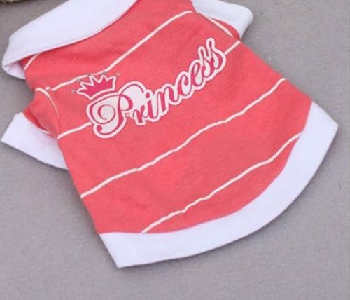 Hot Pink Pet Dog Clothes Pink Princess Polo Shirt Dog T-shirt Vest Clothing for Small Dogs Size L