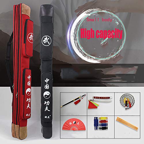 XIALIS Taiji Schwerttasche Doppellagige chinesische Kung Fu wasserdichte Oxford-Schwerttasche aus Bambus mit Tragegurt-Black