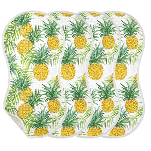 xigua Pineapple and Palm Leaves Baby Burp Cloths for Newborn Boys and Girls 1 Pack, Soft & Absorbent Cotton Baby Burp Cloth, Baby Washcloths, Newborn Towel, Burp Rags3