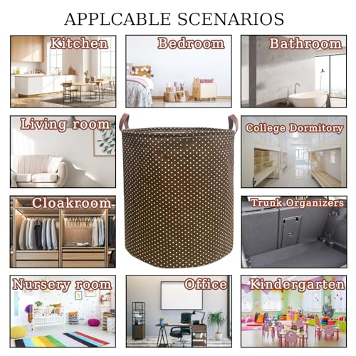 Image of 80L Waterproof Laundry Hamper in Family Leather Handle Laundry Basket in Dormitory Collapsible Laundry Bag in Nursery (96-Satisfied laundry hampers, 80L)