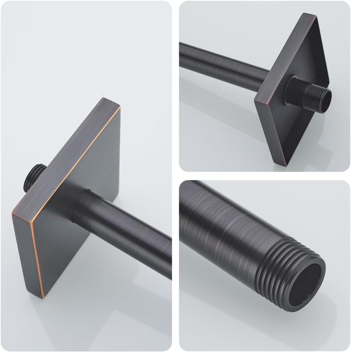 Wall Mounted Stainless Steel Shower Head Extension Arm Bathroom Accessories 12 Inch Oil rubbed bronze,SW-91038-12-ORB-SQ.