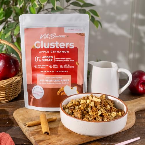 Image of Kilobeaters Clusters 1Kg (Apple Cinnamon, Pack Of 1) | High-Protein Breakfast Mix | No Added Sugar, Grain-Free Cereal | Healthy Snack With Freeze-Dried Apples & Nuts | Healthy Snacks For Adults