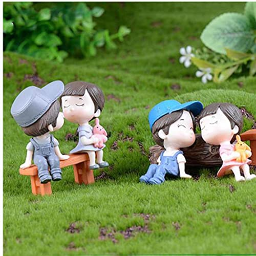 Naisidier Miniaturgarten Ornamente, 3 stücke Miniatur Paar Figuren Jungen Mädchen Kuss Ornamente Puppenhaus Szene… – Bild 7