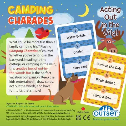 Camping Charades – Juego familiar divertido para representar al aire libre – Contiene 110 cartas para 2 o más equipos, desde 6 años miniatura 3