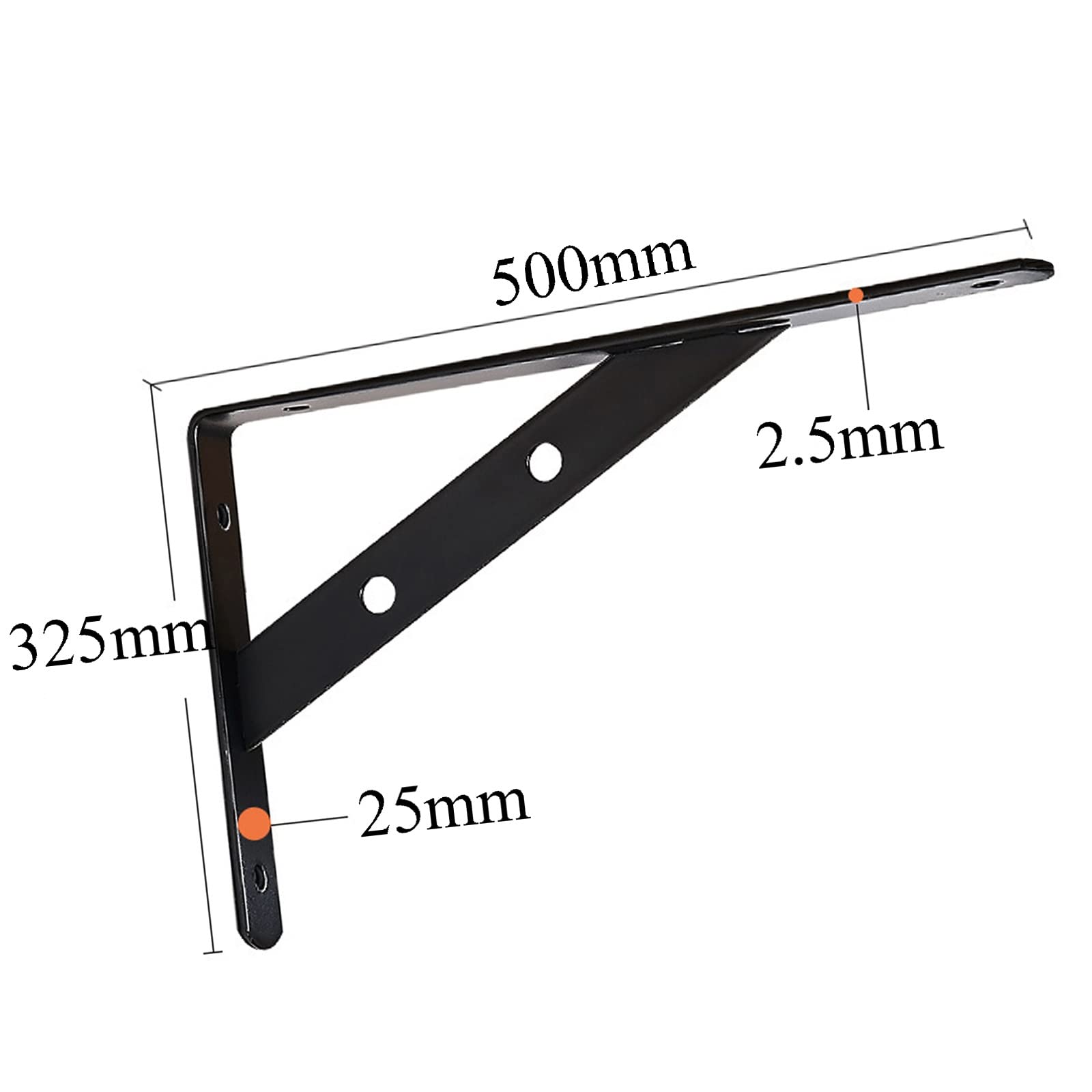 Amazon.co.jp: L字型 棚受け金具、アイアンブラケット30cm、2個 黒、耐
