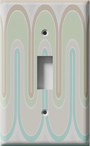 Cubierta decorativa verde del interruptor de la luz de las olas retro - placa de pared de palanca simple