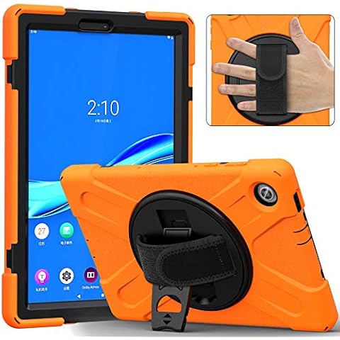 Bspring Case for Lenovo Tab M10 HD 10.1 Inch 2020 2nd Gen Heavy Duty Shockproof Rugged Case Hard PC+Silicone Protective with Stand for Lenovo Tab M10 HD (2 Gen) TB-X306X/TB-X306F,Orange Cover