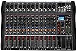 Depusheng DA12 mischpult dj mit USB Laufwerk für Computeraufnahmen Bluetooth 12 Kanal Audio Mixer XLR Mikrofonbuchse 48V Stromversorgung Cinch Eingang/Ausgang