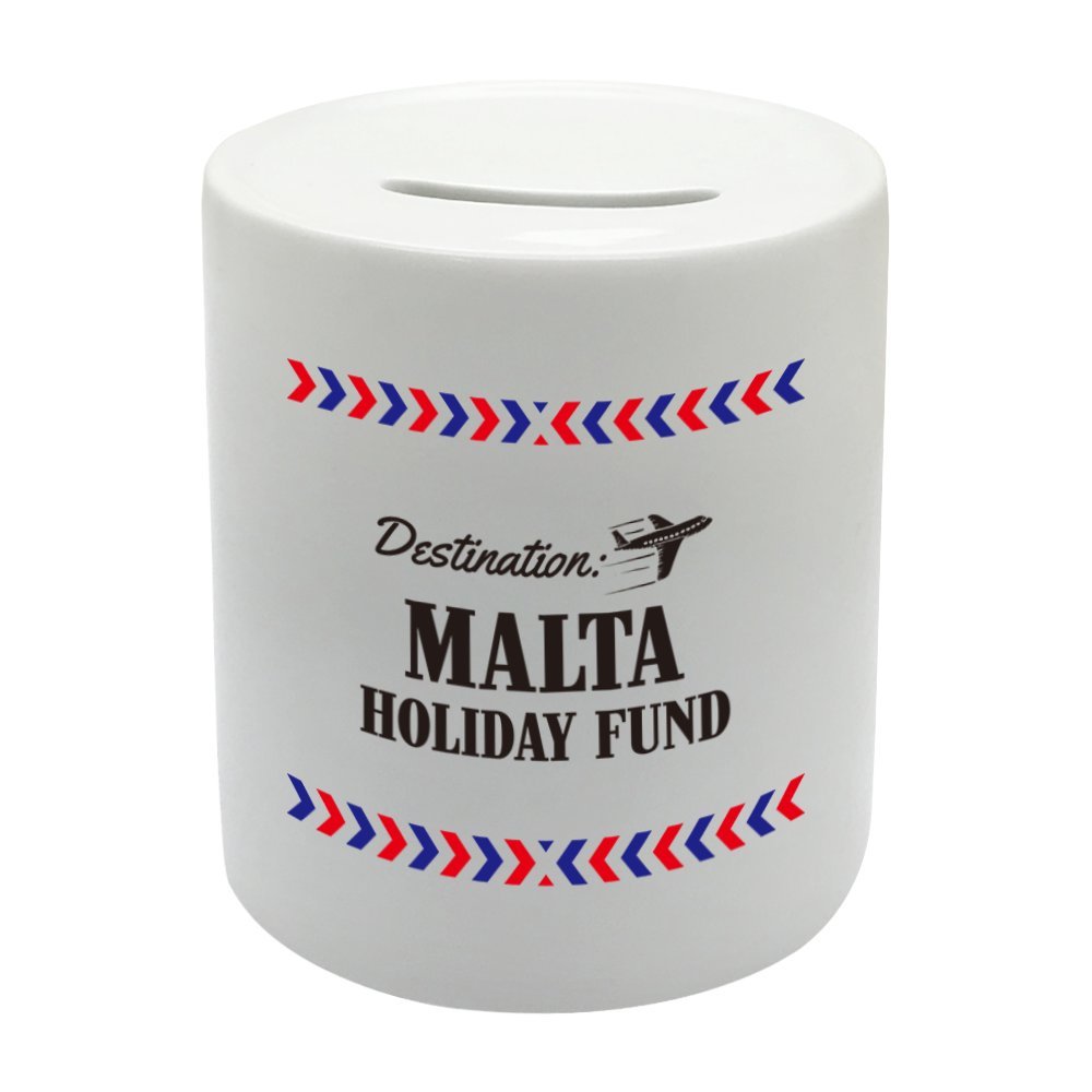 Coralgraph Inc Bs023 Malta Holiday Fund Novelty Gift Printed Ceramic Piggy Bank Money Saving Box