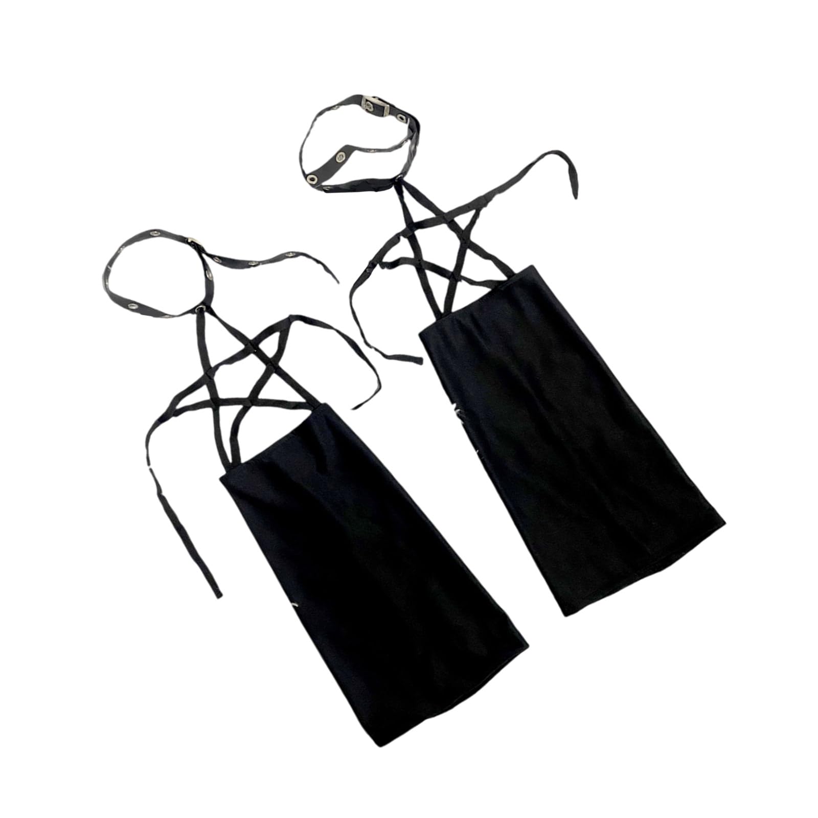 Fundas para pies oscuras con correas ajustables que estilizan tus botas de plataforma 7
