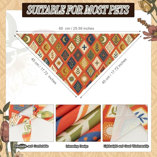 Image of Abbylike 50 Pcs Boho Dog Bandanas Bulk, Vintage Rustic Bohemian Style