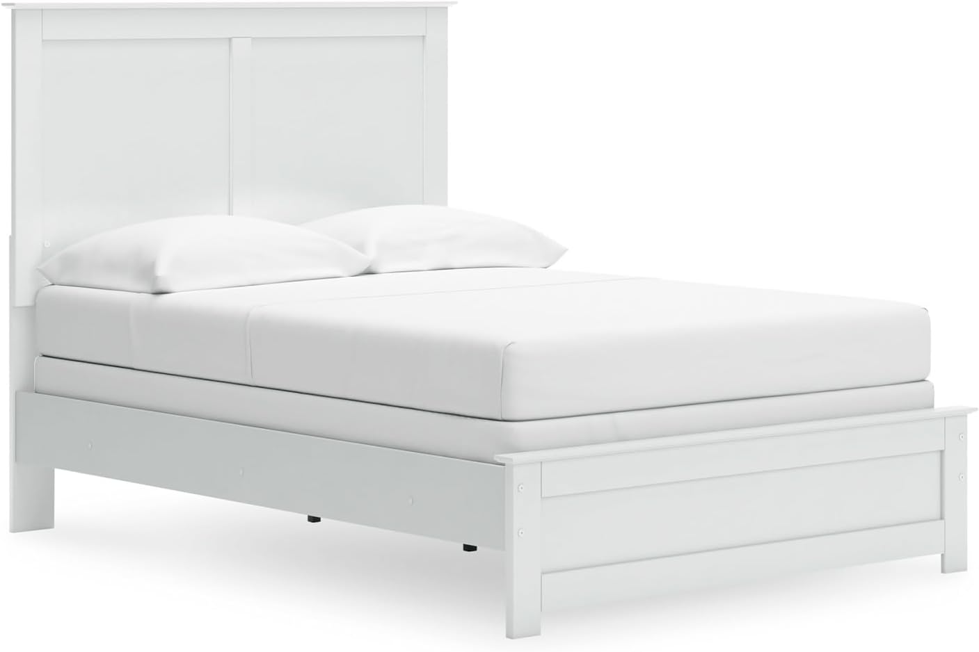 Signature Design by Ashley Bostwick Shoals Full Panel Bed, White | Replicated solid white paint over engineered wood, Cottage-chic flair for youth bedrooms, Clean traditional lines