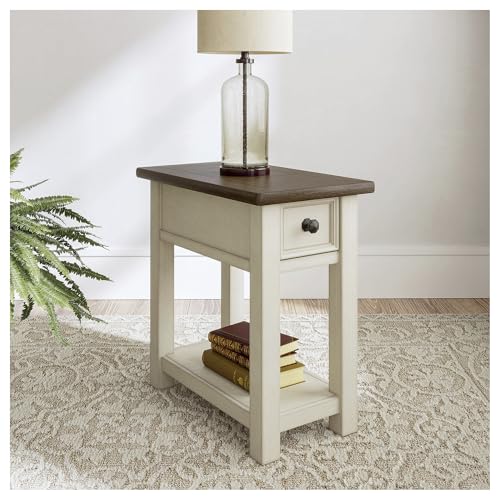 Signature Design by Ashley Bolanburg Farmhouse Chair Side End Table, Light Brown & Whitewash - Image 3