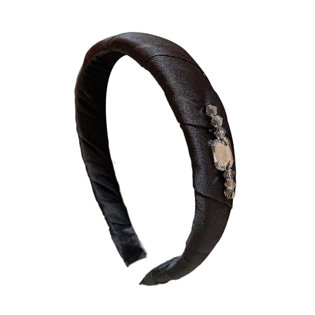 BKSYOFU - Fascia per capelli da donna, in velluto nero, con ampio fiocco, stile vintage, con clip per capelli