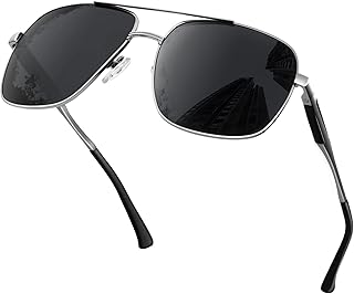 KANASTALStora Solglasögon för Män och Kvinnor Polariserade Fyrkantiga Solglasögon med Premiummetallbåge UV400-skydd - Amazon Deal & Rabatt