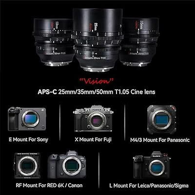 7artisans 25mm/35mm/50mm T1.05 Large Aperture Cine APS-C Lens Compatible for Micro 4/3 Mount