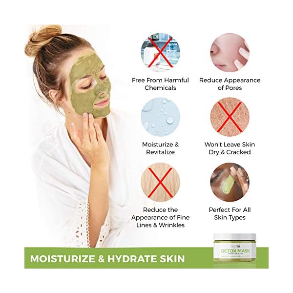 Teami-Detox-Face-Masks-Skincare-Facial-Skin-Care-Products-Green-Tea-Detox-Mask-Deep-Cleansing-Pore-Minimizer-Blackhead-Remover-Mud-Mask-with-Bentonite-Clay-Spa-Day-Exfoilate-Acne-Care Teami Detox Face Mask for Hydraiting, Moisturizing & Purifying, Blackhead Remover Green Tea Deep Cleanse Mask reduces Acne & oil, Pore Minimizer Clay Mask for All Skin Types, Stick Mask Alternative