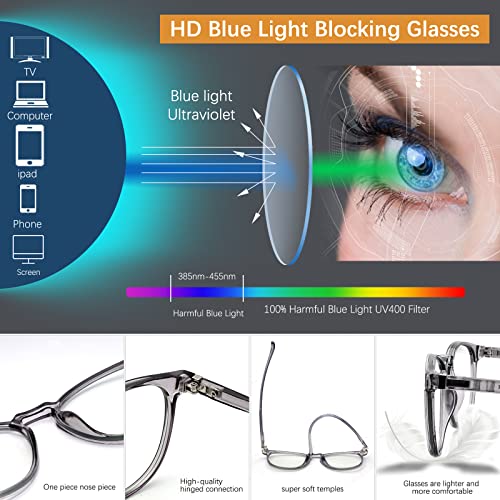 Image of Blue Light Blocking Glasses for Women /Men - 4-Pack Computer Reading /Gaming /TV /Phone Glasses, Anti-Glare
