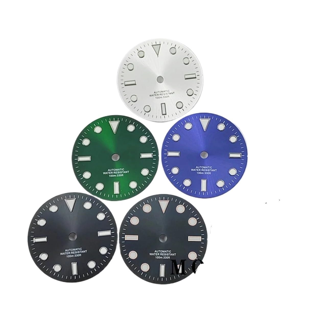 1pc 29mm światło słoneczne tarcza zegarka Luminous Fit NH35 ETA 2824 2836 Miyota 8215 8205 821a Dg2813 3804 zegarki mechanizm automatyczny(Blue-Silver nail)