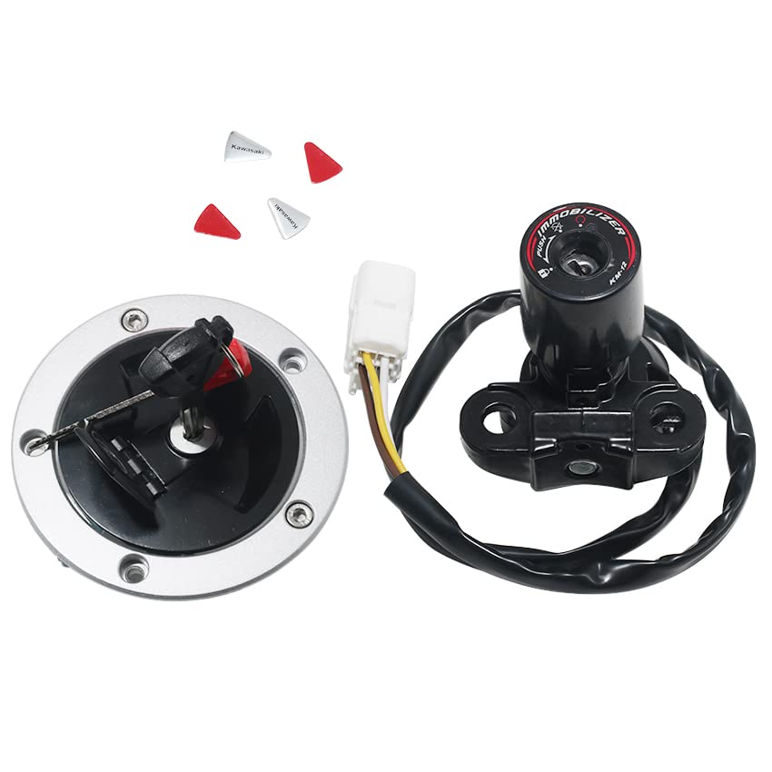 Ignition Switch Gas Cap Key Set for Kawasaki ER650 ER6N 2012-2016,EX650 ER6F 2014-2016,EX650 Ninja 650 2012-2016,EX400 Ninja 400R 2014-2017,ZX1400 Ninja ZX14R 2012-2017 Ignition Switch Gas Cap