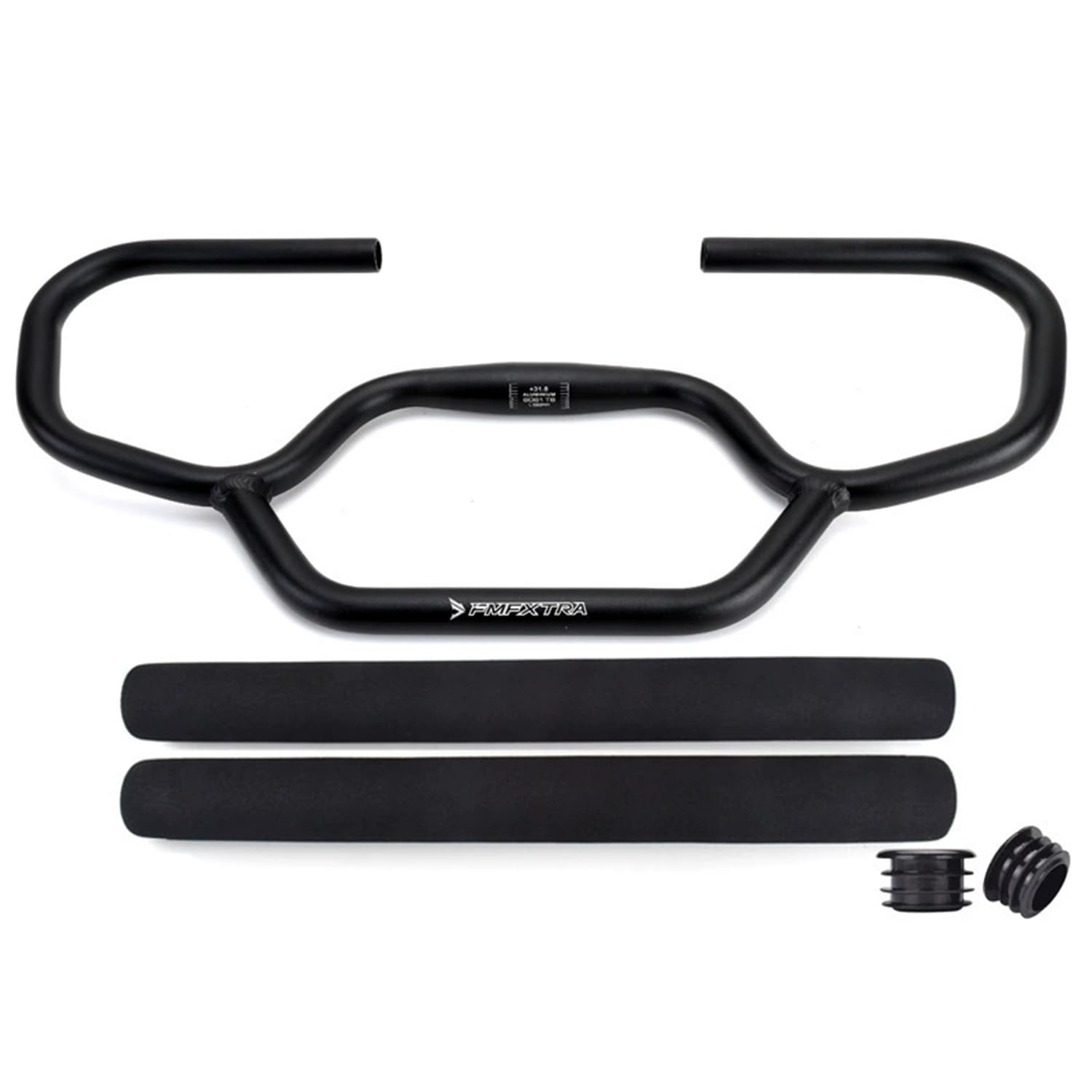 Manubrio per Bici ergonomico in Lega di Alluminio con impugnature in Schiuma da 35 cm – Barra Comfort Larga 58 cm Sostituzione Leggera per Bici elettriche MTB Cruiser e Bici da Città