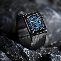 Tefeca Dual Series Armband für Apple Watch Ultra, Ersatzarmband mit Schwarzem Segeltuch und Schwarzen Adaptern, Ultra Breit 49/45/44/42mm – Ansicht 4
