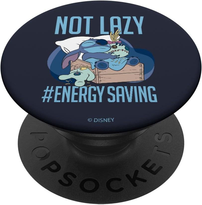 Disney Lilo & Stitch Not Lazy Energy Saving PopSockets PopWallet for MagSafe