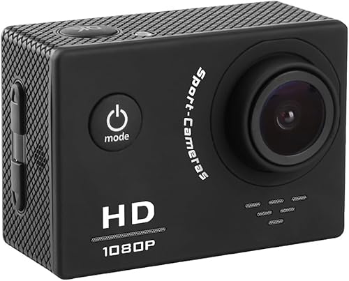 Cámara de acción deportiva Full HD 1080P de 12MP con pantalla de 2.0 pulgadas, gran angular de 140, cámara impermeable de 98.4 ft98 pies para
