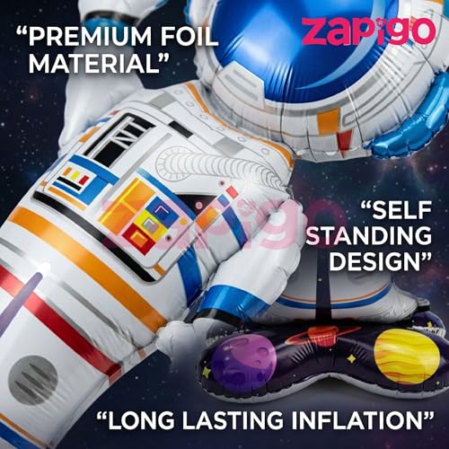 Image of Balloonistics Astronaut Self-Standing Large Foil Balloon | Space Theme Birthday Party Decoration | Outer Space Astronaut Birthday Balloon | No Helium Needed