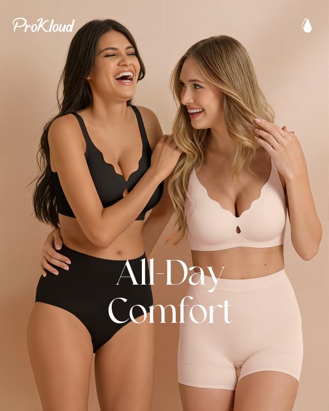 Image of ProKloud Bras for Women No Underwire Wireless Jelly Bras Full Coverage Seamless Push Up Bralettes Support Tshirt Bra