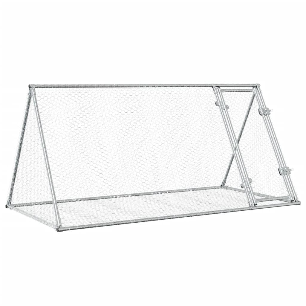Homgoday Dekoracja mebli, srebrna klatka dla królika 200 x 105 x 91 cm ocynkowana stal meble wewnętrzne/zewnętrzne do salonu biura