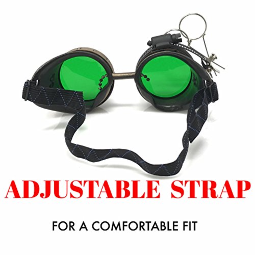 Victorian Goggles Glasses Antique Gold Green Lens With Double Clip On Eye Loupe #TOP3