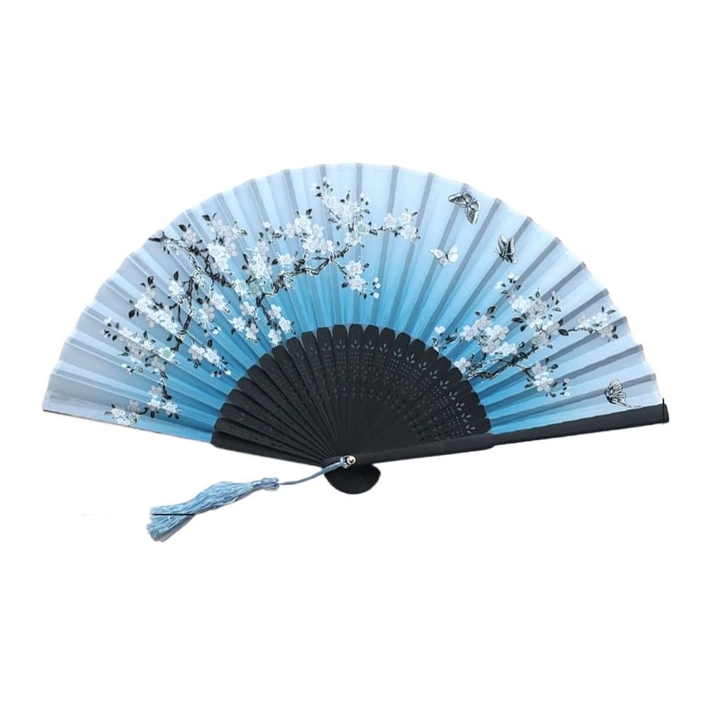 Jobaojiang Folding Fan Lace Flower Decor Style Fan Hand Held Anitque Art Craft Summer Female Dance Home(Chocolate)
