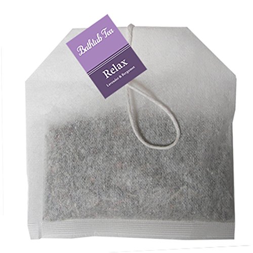 Image of hydraAROMATHERAPY Bathtub Tea Sachet with Herbs Flowers & Essential Oils for Relaxing Baths Foot Soaks Facial Steams Made in USA, 1.5 Ounce Single-Use Bag, Relax (Lavender & Bergamot)