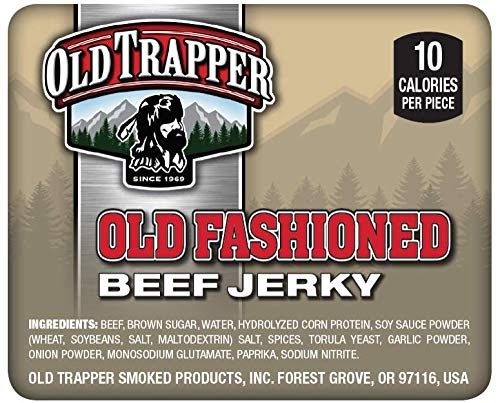 Old Trapper Old Fashioned Double Eagle Beef Jerky | Traditional Style Real Wood Smoked | 1 Jar (80 Pieces)