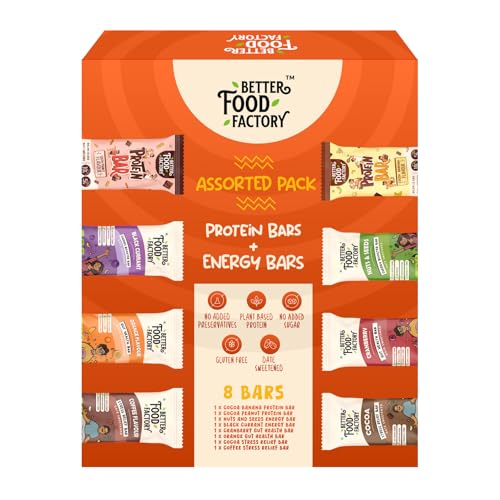 Better Food Factory Protein & Energy Bars Variety – High Protein ...