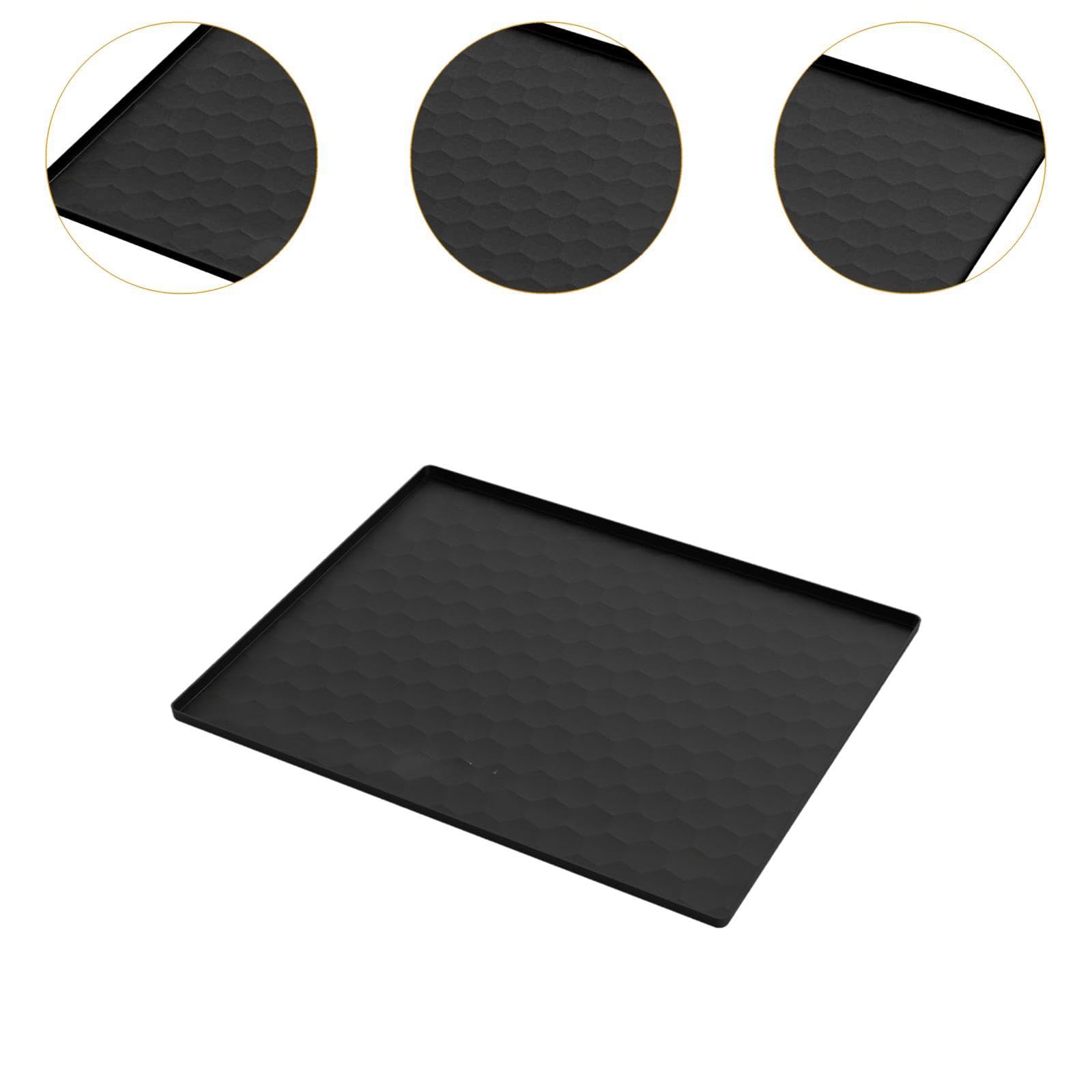 Vassoio Raccogligocce per Mini Frigoriferi E Congelatori, Accessorio Domestico Lavabile per Evitare Fuoriuscite Sotto L'asciugatrice, 60x50 Cm Nero