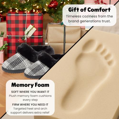Image of Dearfoams Women's Memory Foam Cozy Soft House Slippers Gifts for Women Hannah Knit Clog House Shoes