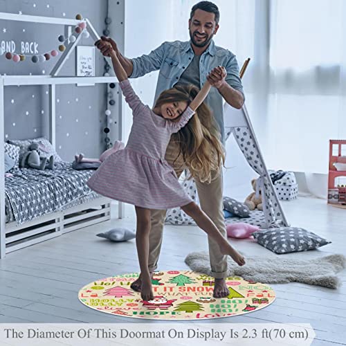 Tapis de Noël rond 100cm doux et antidérapant, le cadeau idéal