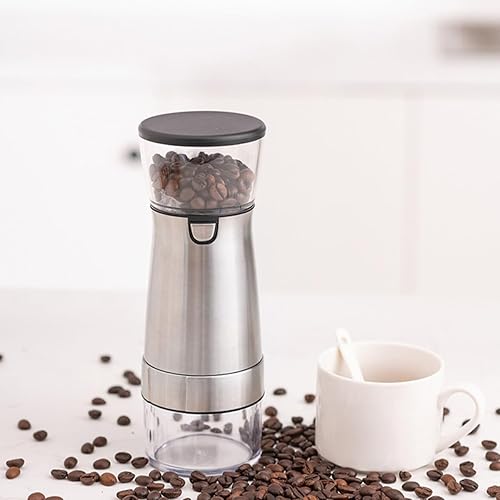 Miniatura 4 de Stainless Steel Electric Coffee Bean Grinder with Anti-skid Base USB Rechargeable Small Spice Mill for Home Kitchen Grinding Beans and Spices