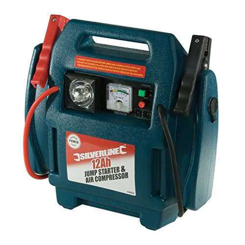 Preisvergleich Produktbild Silverline 234578 Starthilfegerät und Druckluftkompressor 12 Ah