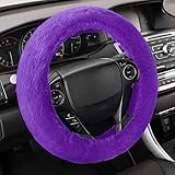 BDK Fuzzy Steering Wheel Cover for Women, Purple Fur – Fluffy Steering Wheel Cover for Car Truck Van SUV, Cute and Cozy Interior Accessories, Car Wheel Protector