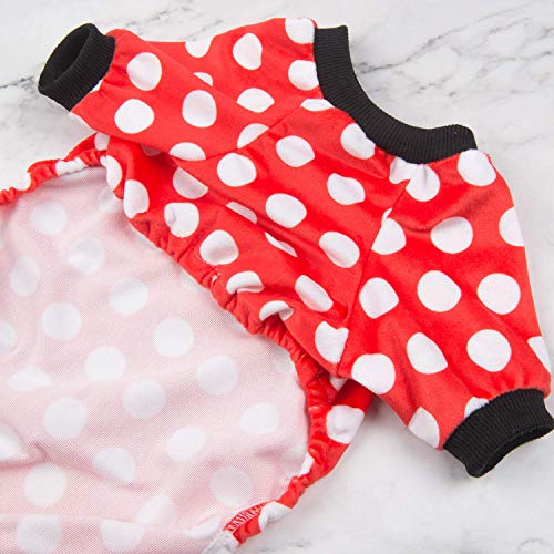 Image of CuteBone Dog Pajamas Dots Dog Apparel Dog Jumpsuit Pet Clothes Pajamas Puppy Clothes P65L