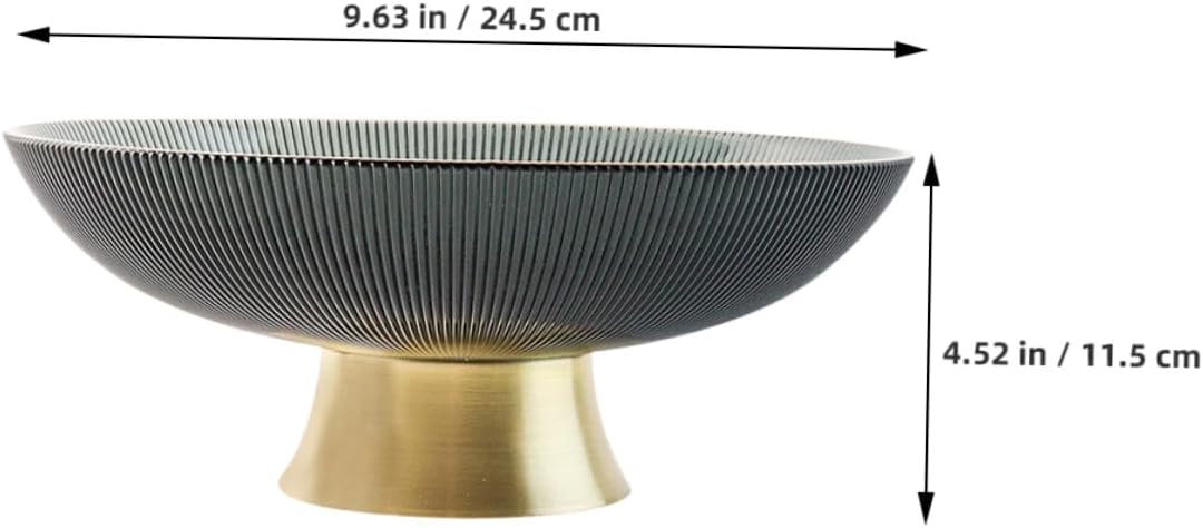 Tall Glass Fruit Bowl with Pedestal, Desktop Decorative Glass Plate for Kitchen Counter and Living Room, Household Food Storage and Coffee Table Tray