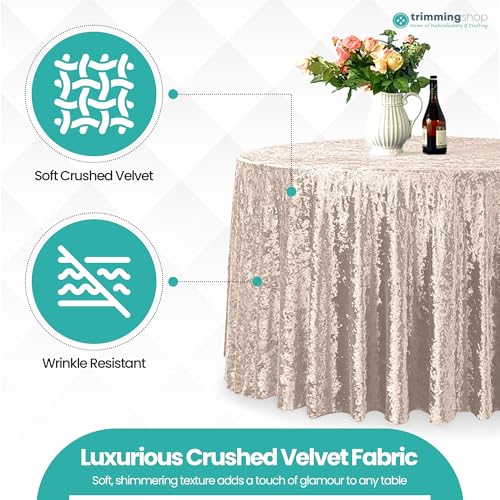 Nappe ronde velours brillant pailleté de haute qualité pour décoration de gala - 5