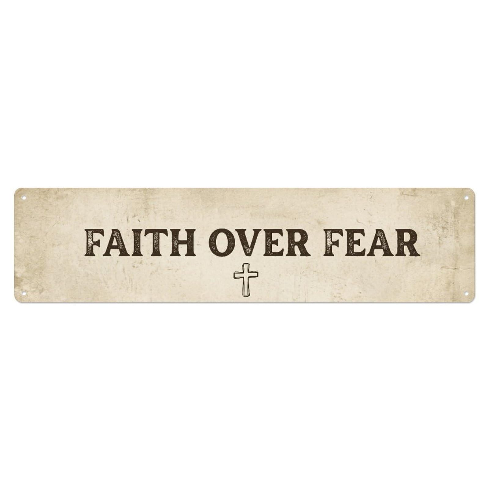 Fyrn Style Faith Over Fear Blessed Positive Quote Metal Tin Sign