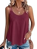 👒【Einfache Kombination】: Als Alltags oberteil kann das Sommer-Tank Top，Perfekt dazu sind Jeans, Shorts, Kleidern, Leggings usw. kombiniert werden, genau in dem Look, den modische Damen lieben!