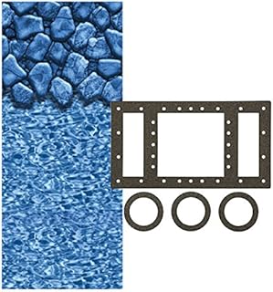 Smartline Boulder Swirl 24-Foot Round Pool Liner | UniBead Style | 52-Inch Wall Height | 25 Gauge Virgin Vinyl | Designed for Steel Sided Above-Ground Swimming Pools | Universal Gasket Kit Included