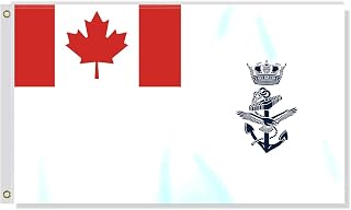 3×5 FT Naval Ensign of Canada Flag,Large Canadian Navy Forces Decor,CA Sea Army Emblem,Double Side Digital Printed 150D Polyester Banner with Canvas Header Brass Grommet for Outdoor Indoor Parade Car